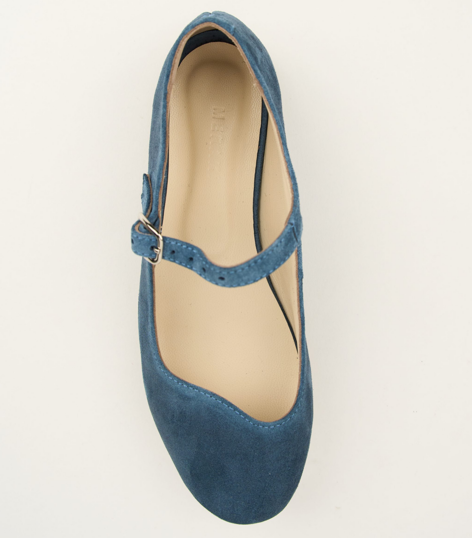Aegean blue mary janes with wavy cut