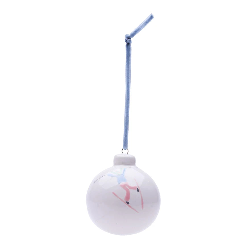 Chatel Skier Bauble Blue