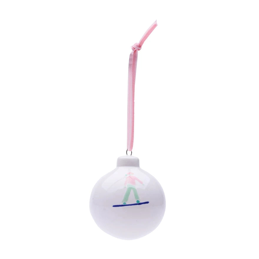 Chatel Snowboarder Bauble Pink