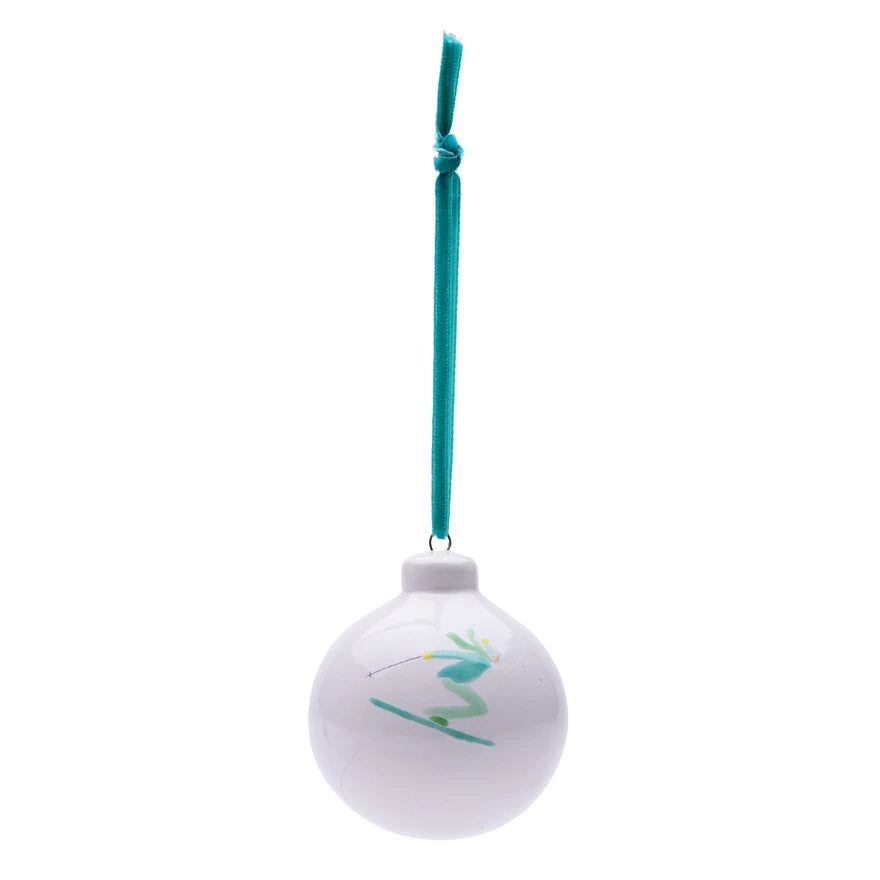 Chatel Skier Bauble Turquoise