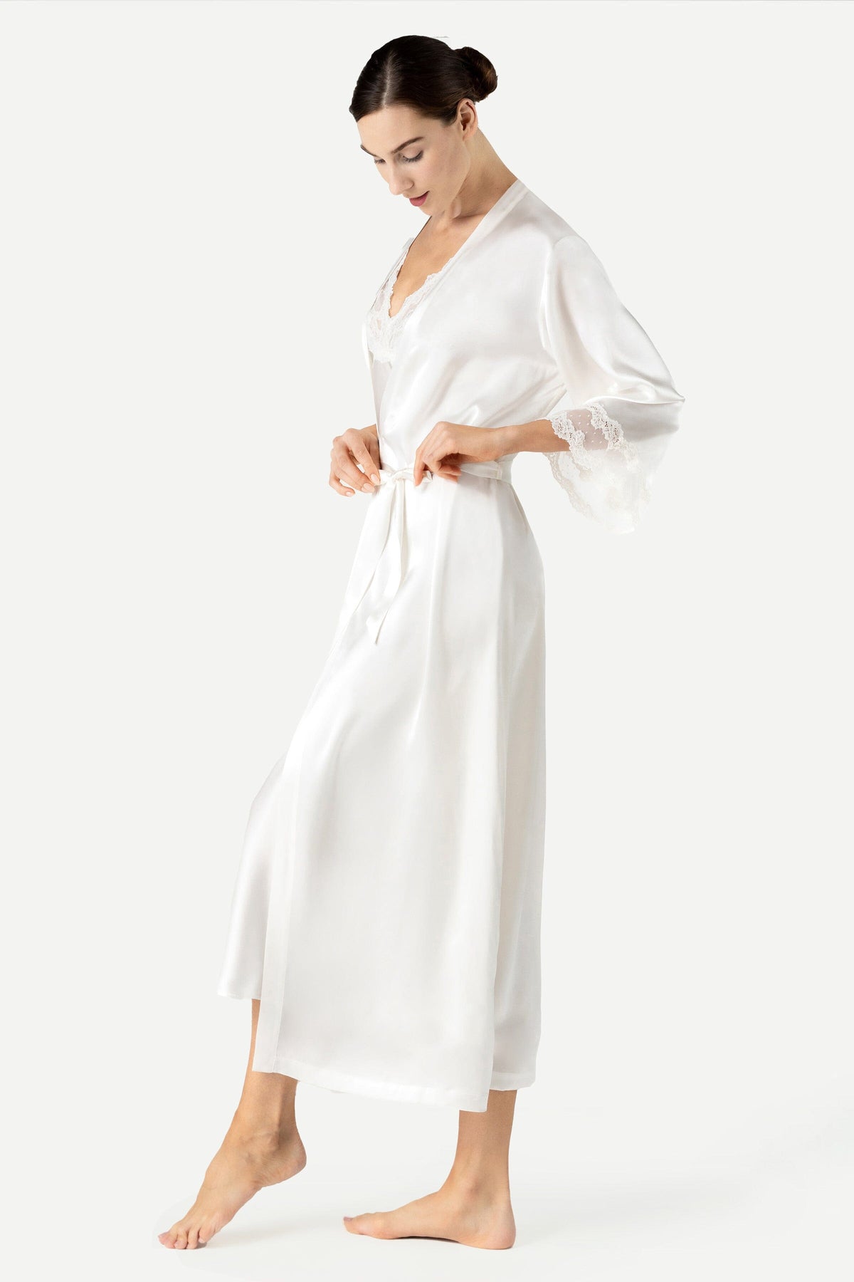 Anya Beautiful Long Silk Kimono Long Robe NK iMODE