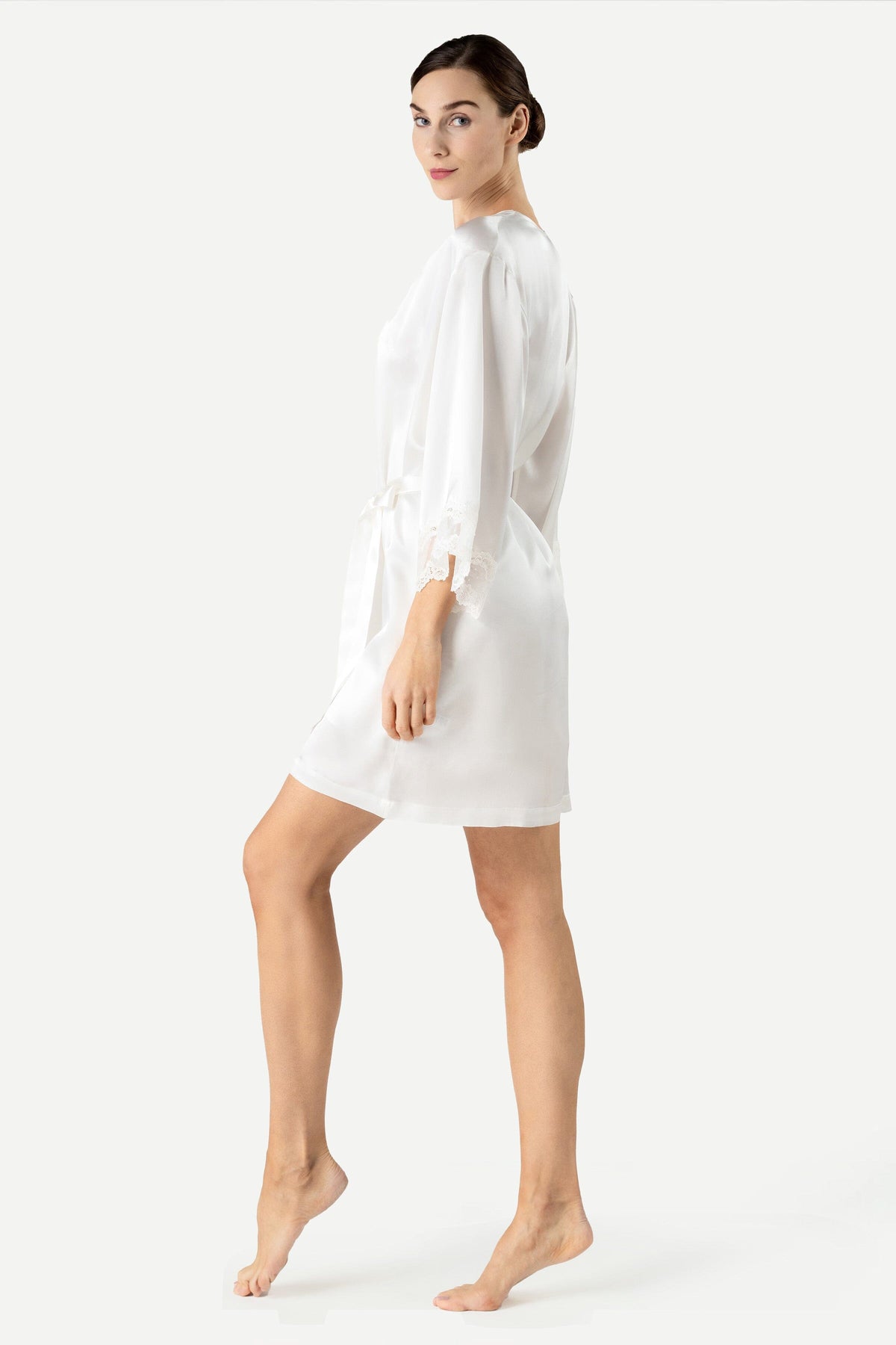 Anya Beautiful Short Silk Kimono Short Robe NK iMODE