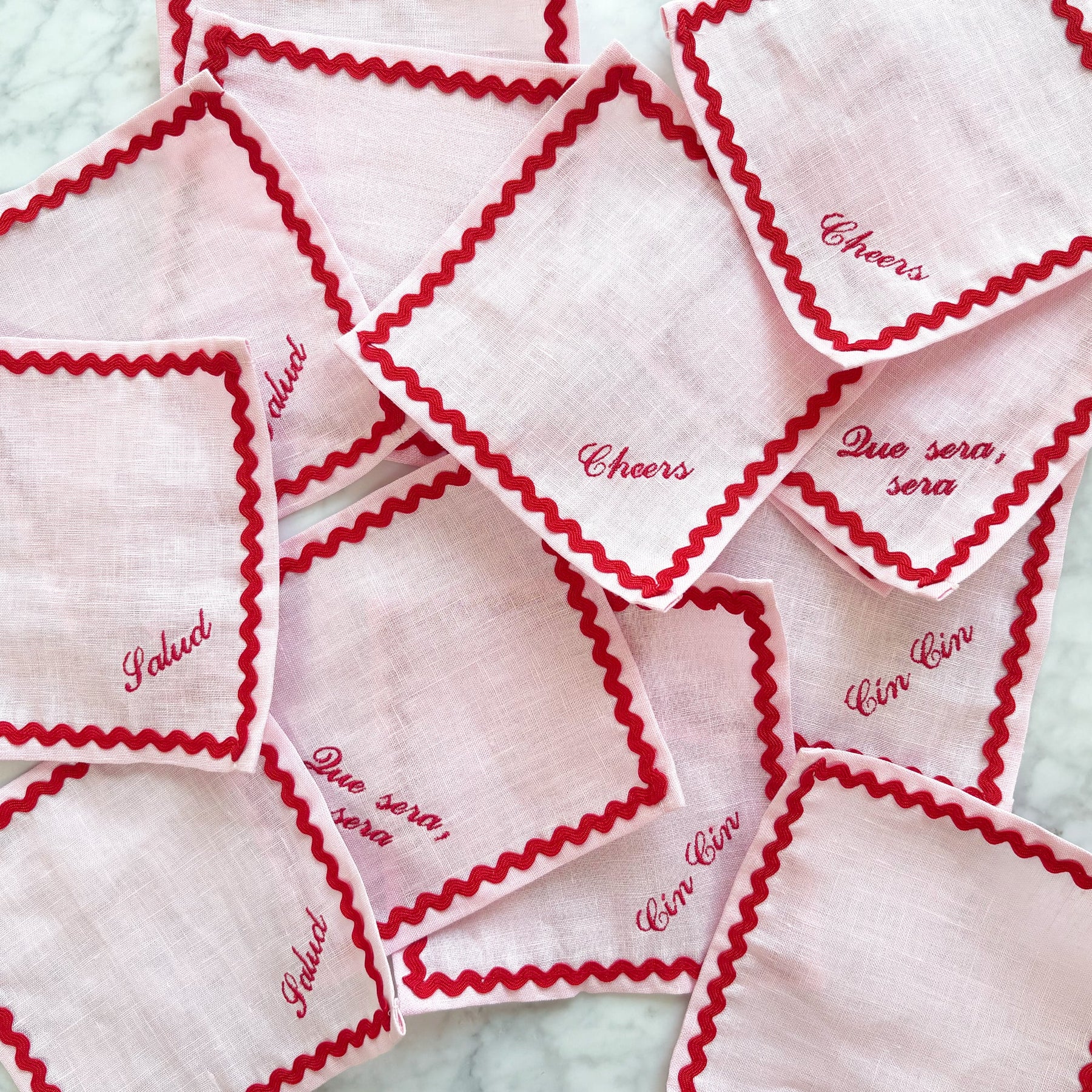 Personalised Linen Cocktail Napkins | Set of 4