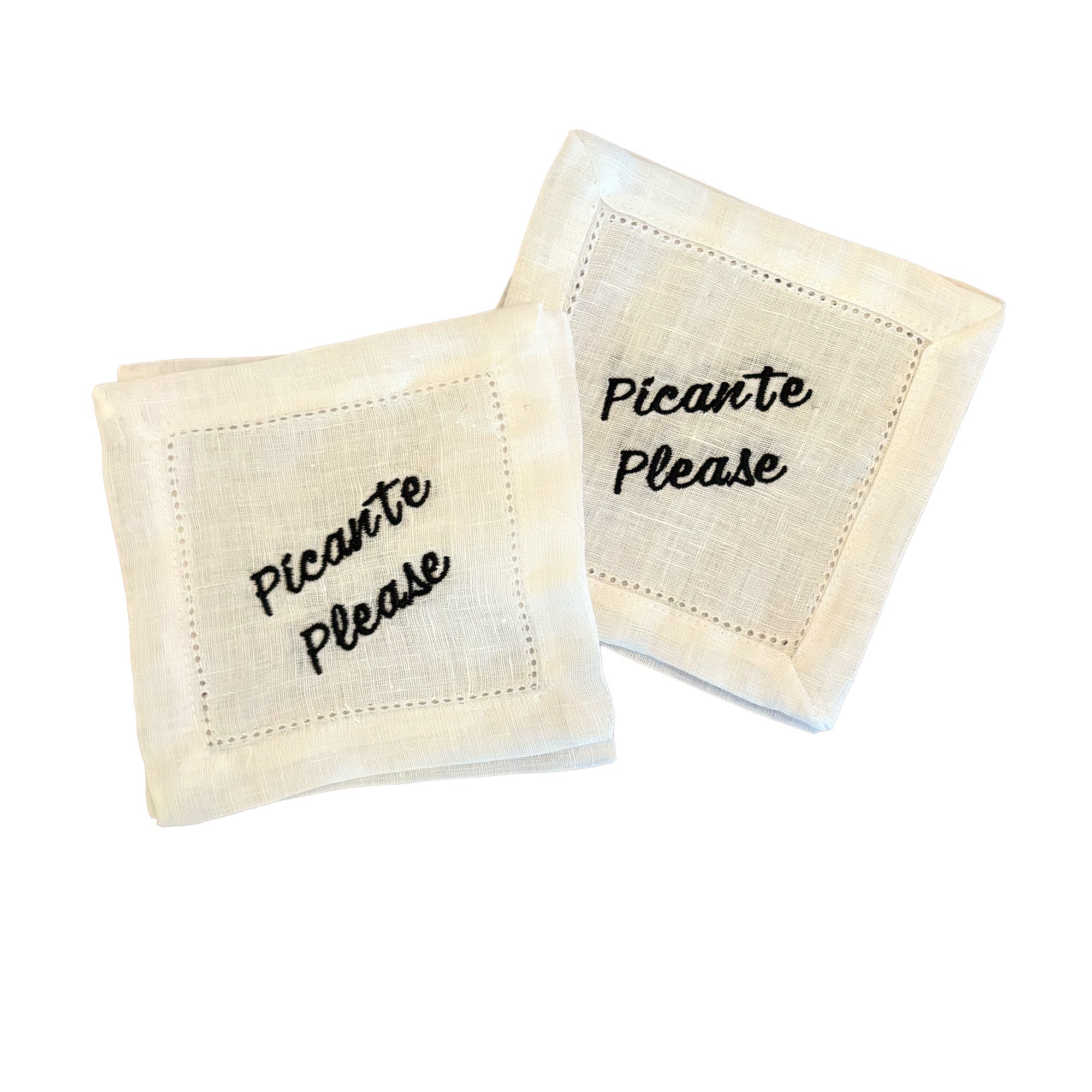 Picante Please Embroidered Cocktail napkin