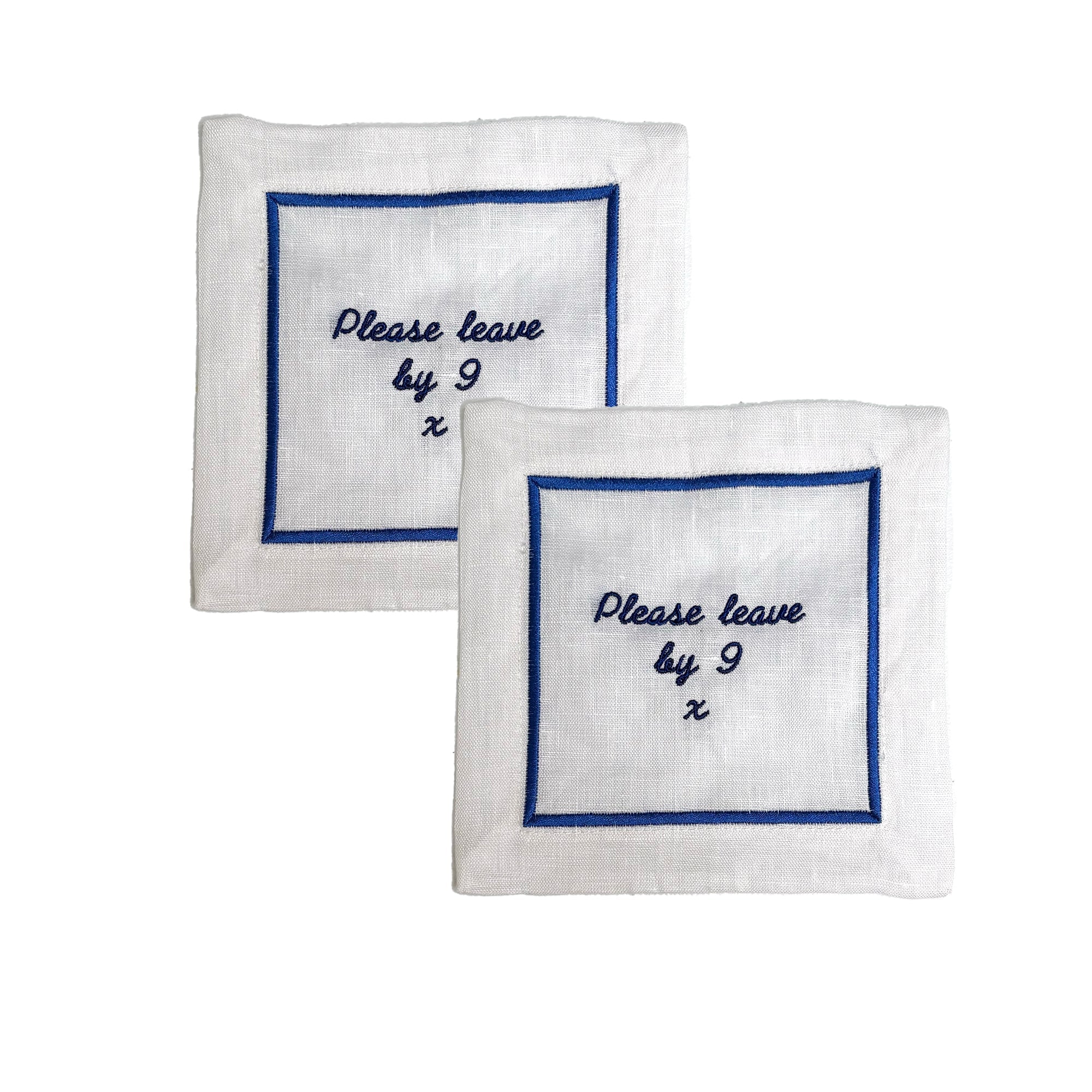 Blue Please Leave by 9 | Set of 2