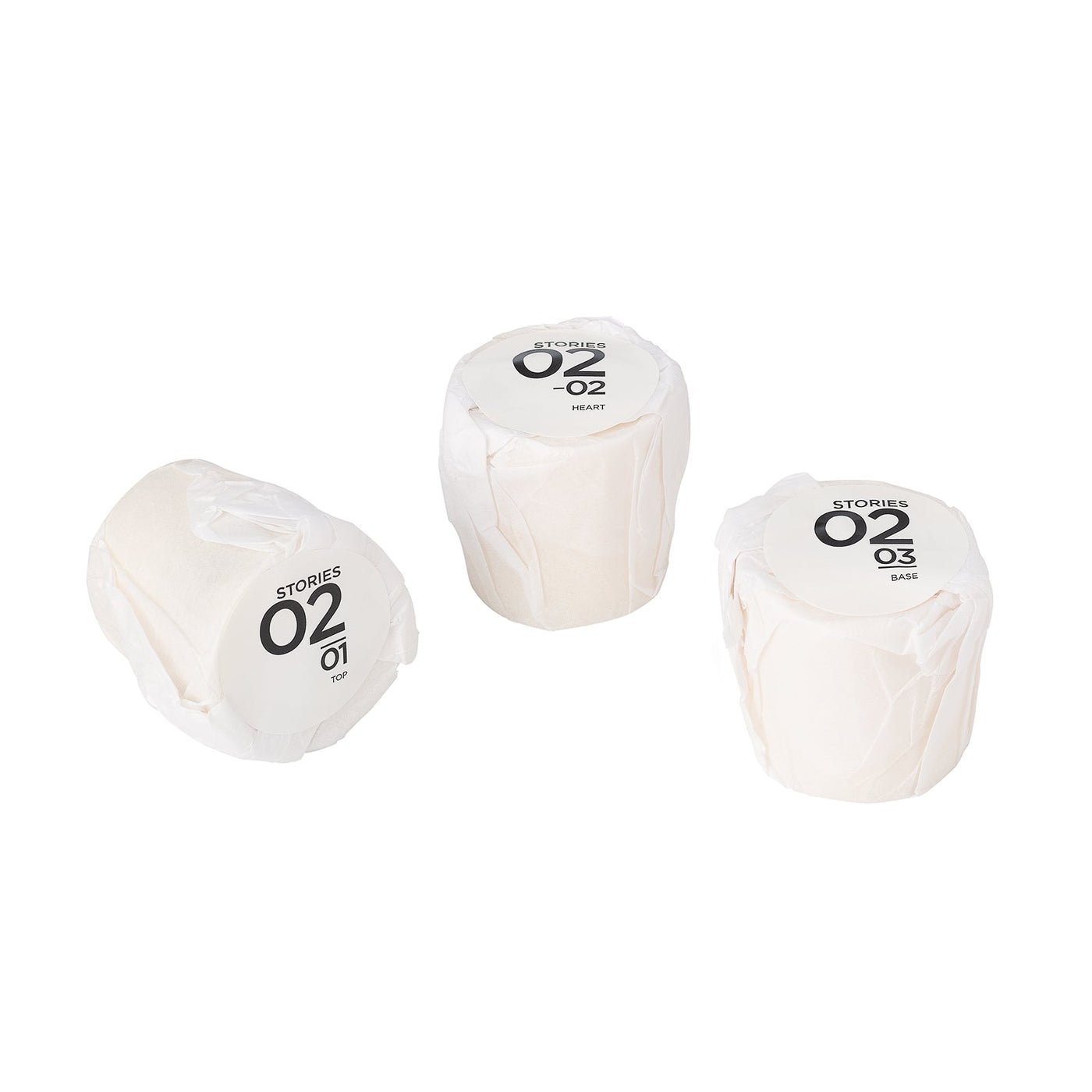 STORIES Nº.02 BOUGIE PARFUMÉE, PERFUMED CANDLE TRIO PLUS REFILLS