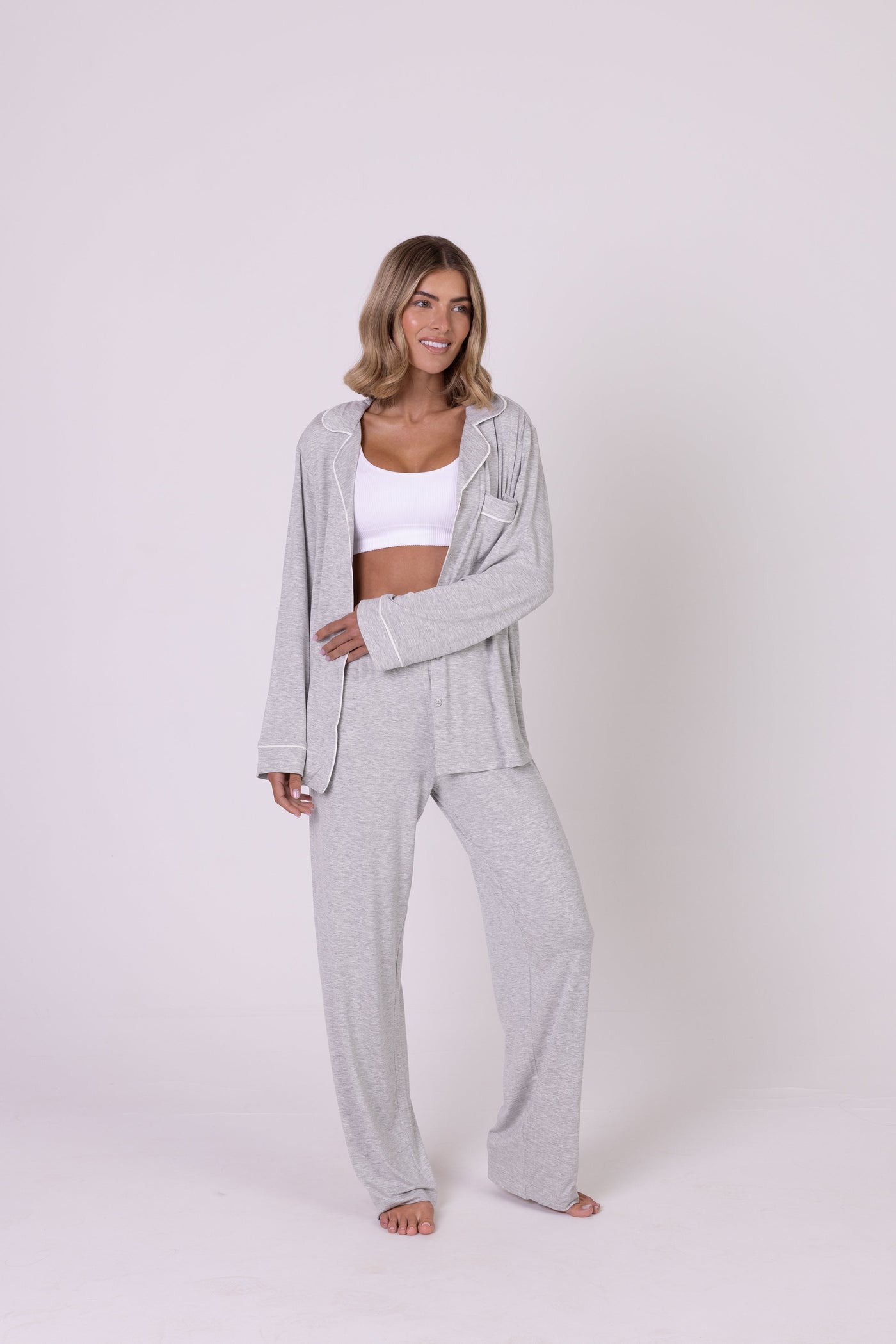 Grey Marl Modal Pyjama Set
