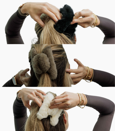 Rabbit Fur Hair Clip 3 Pack