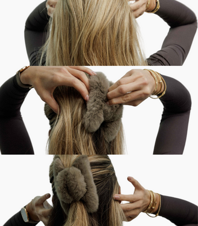 Rabbit Fur Hair Clip 3 Pack