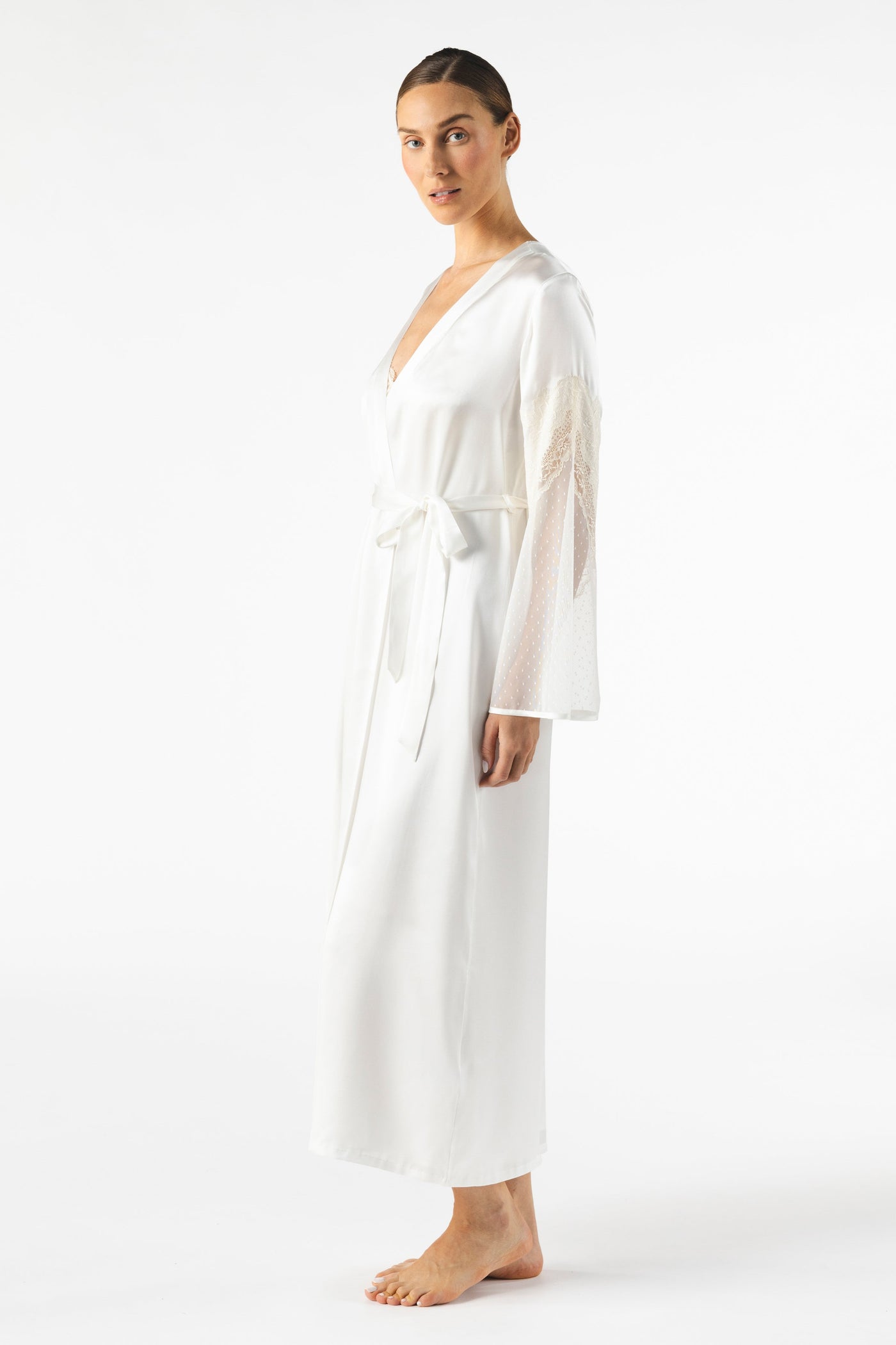 Virginia Vintage Long Silk Robe