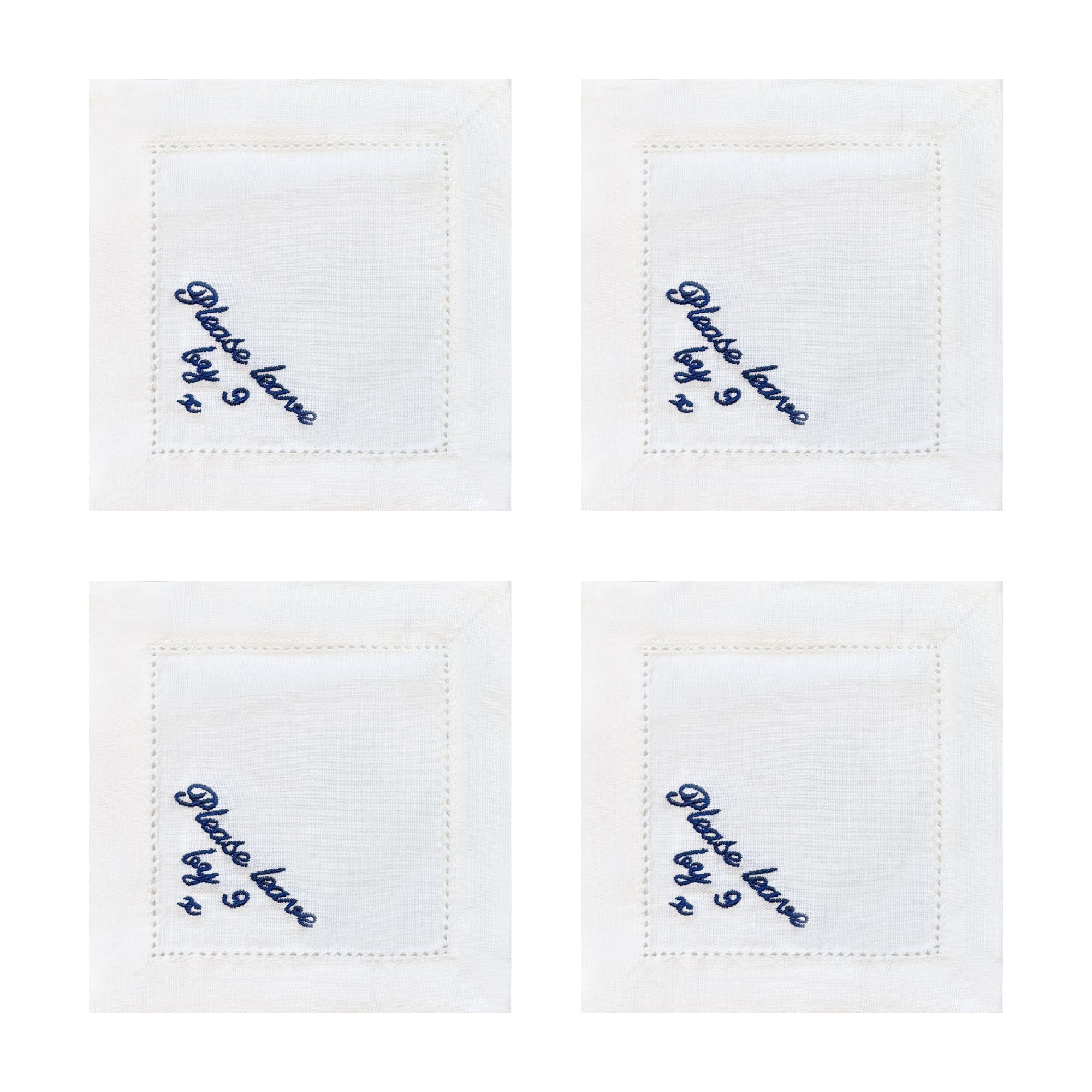 Please Leave by 9 Cocktail Napins Navy | Set of 4