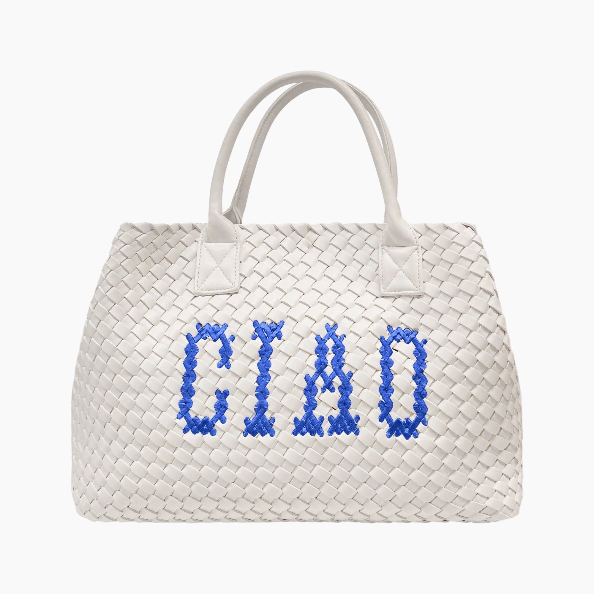Blue Ciao White Vegan Handbag