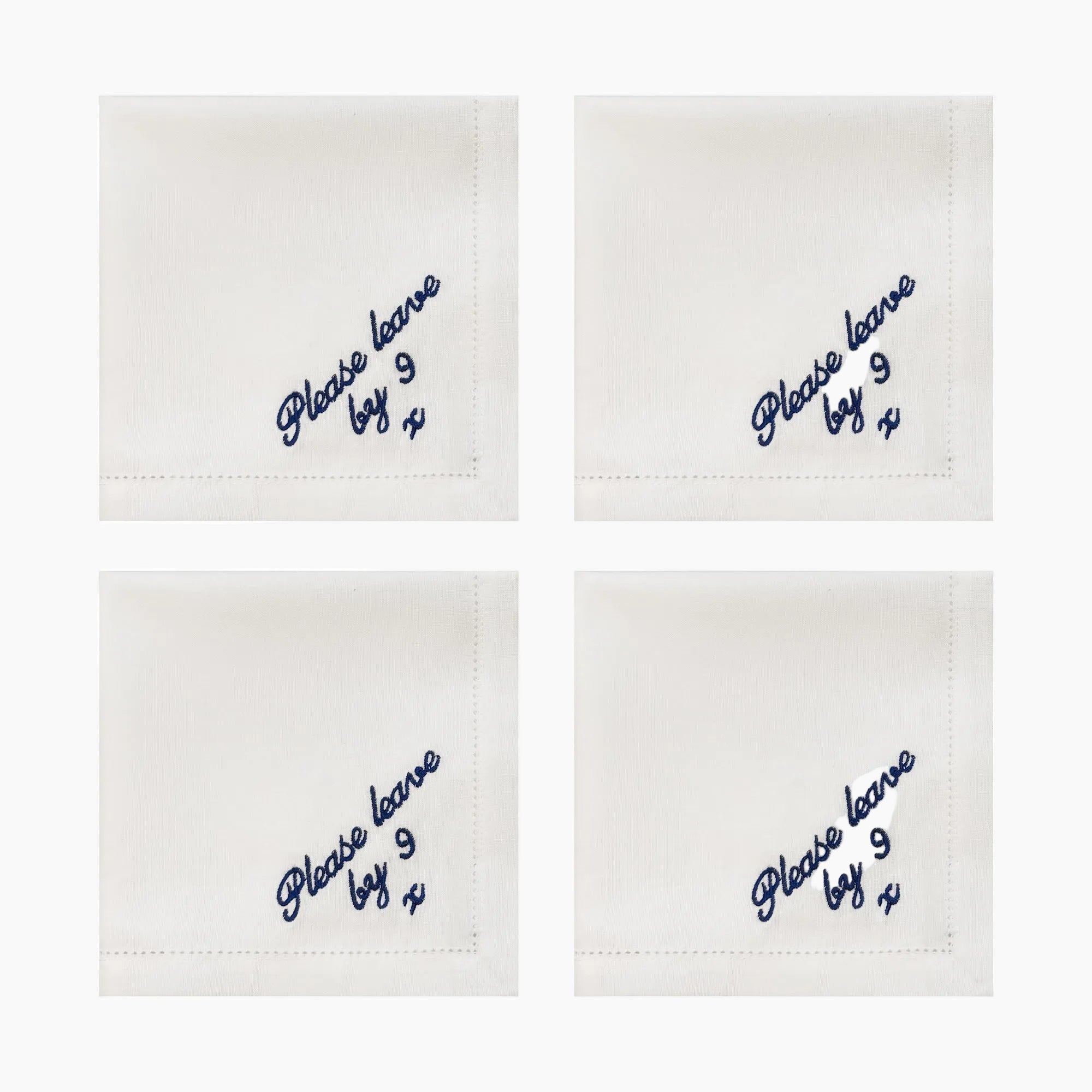 Please Leave by 9 Large Napins Navy | Set of 4