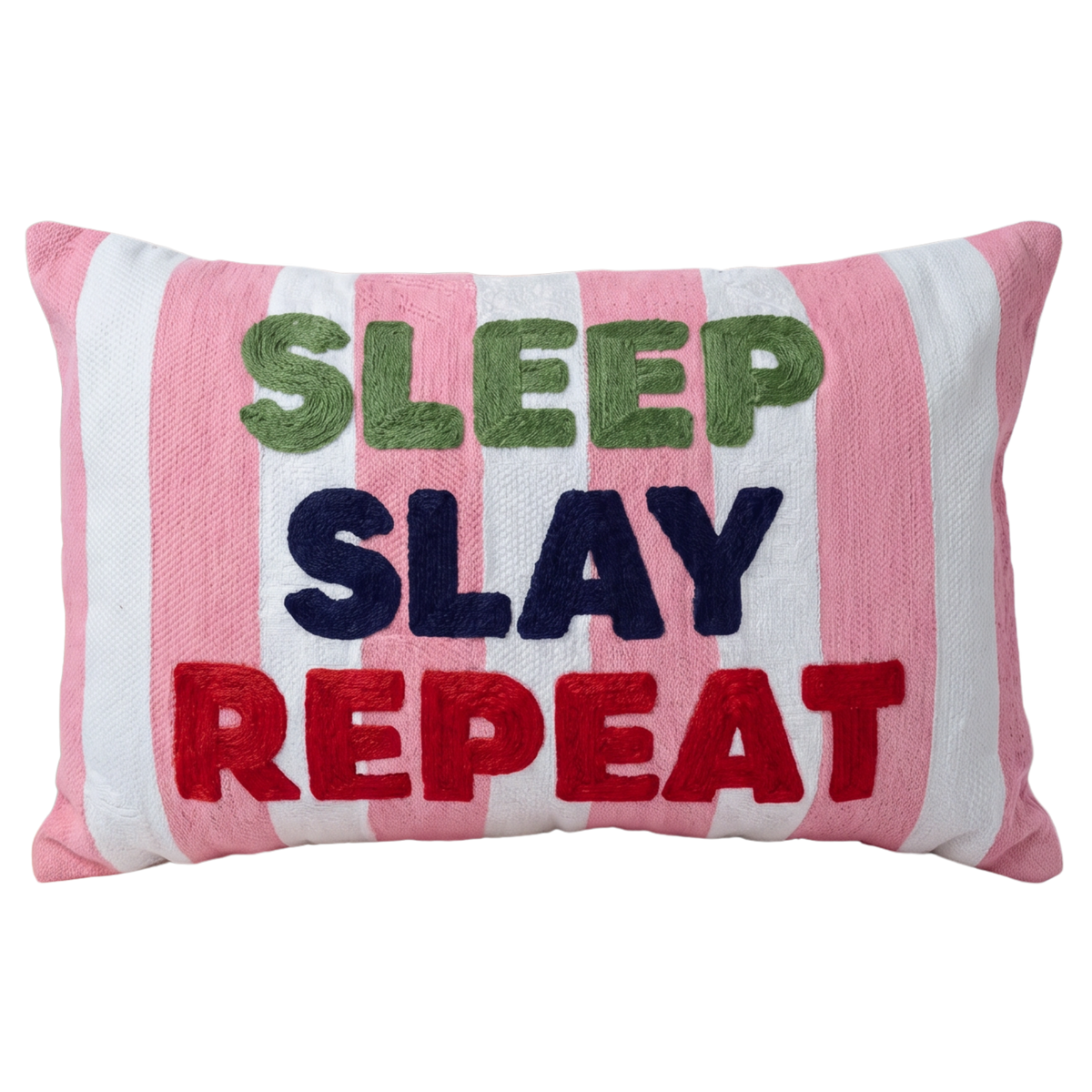 Sleep Slay Repeat Needlepoint Cushion