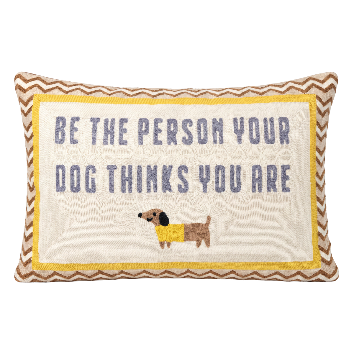 Dog Lover dachshund needlepoint cushion by The Pillow Drop