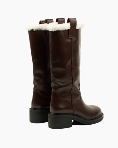 Brown Leather Alpine Boots
