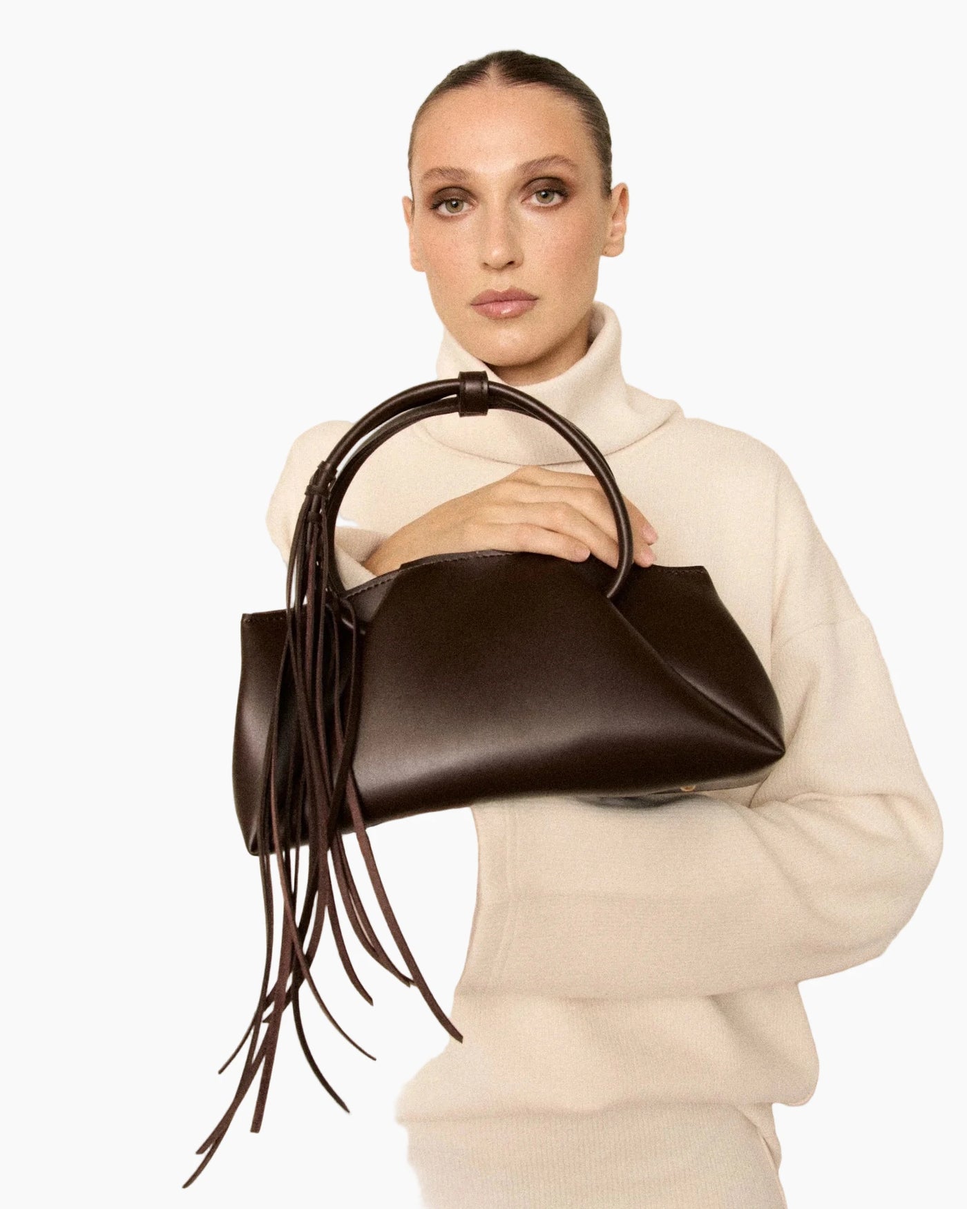 Brown Fringed Bag