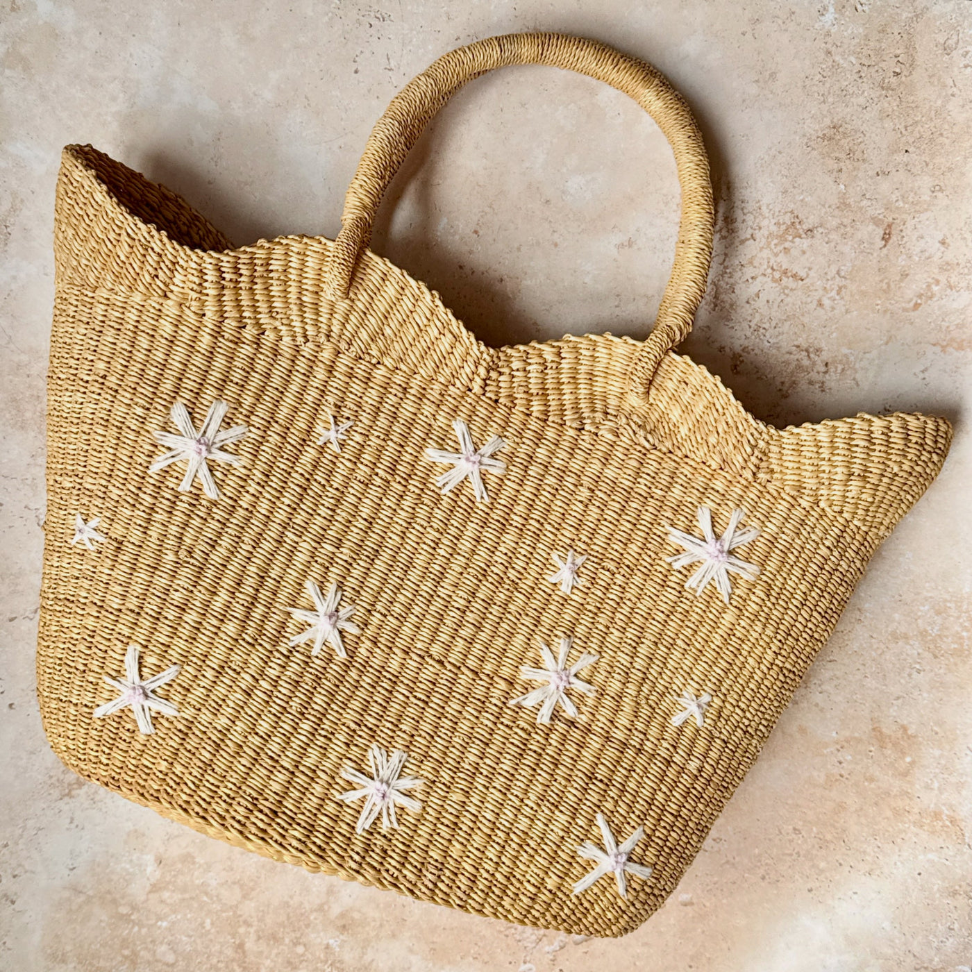 Ditsy Daisy Scalloped Basket Bag