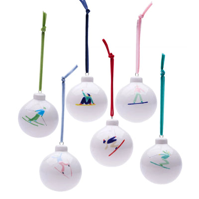 Set of 6 Chatel Ski Baubles
