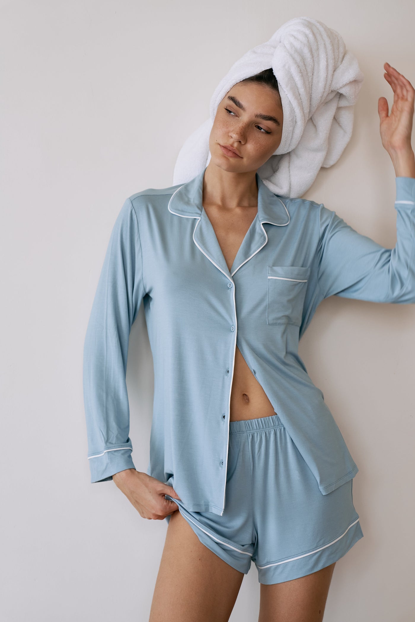 Sky Blue Modal Short Pyjama Set