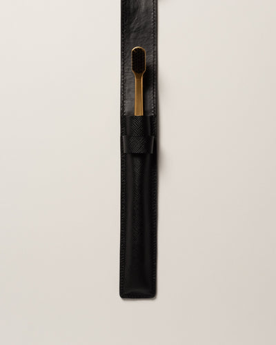 Kit - Saffiano Leather Case Flap/Black & Toothbrush