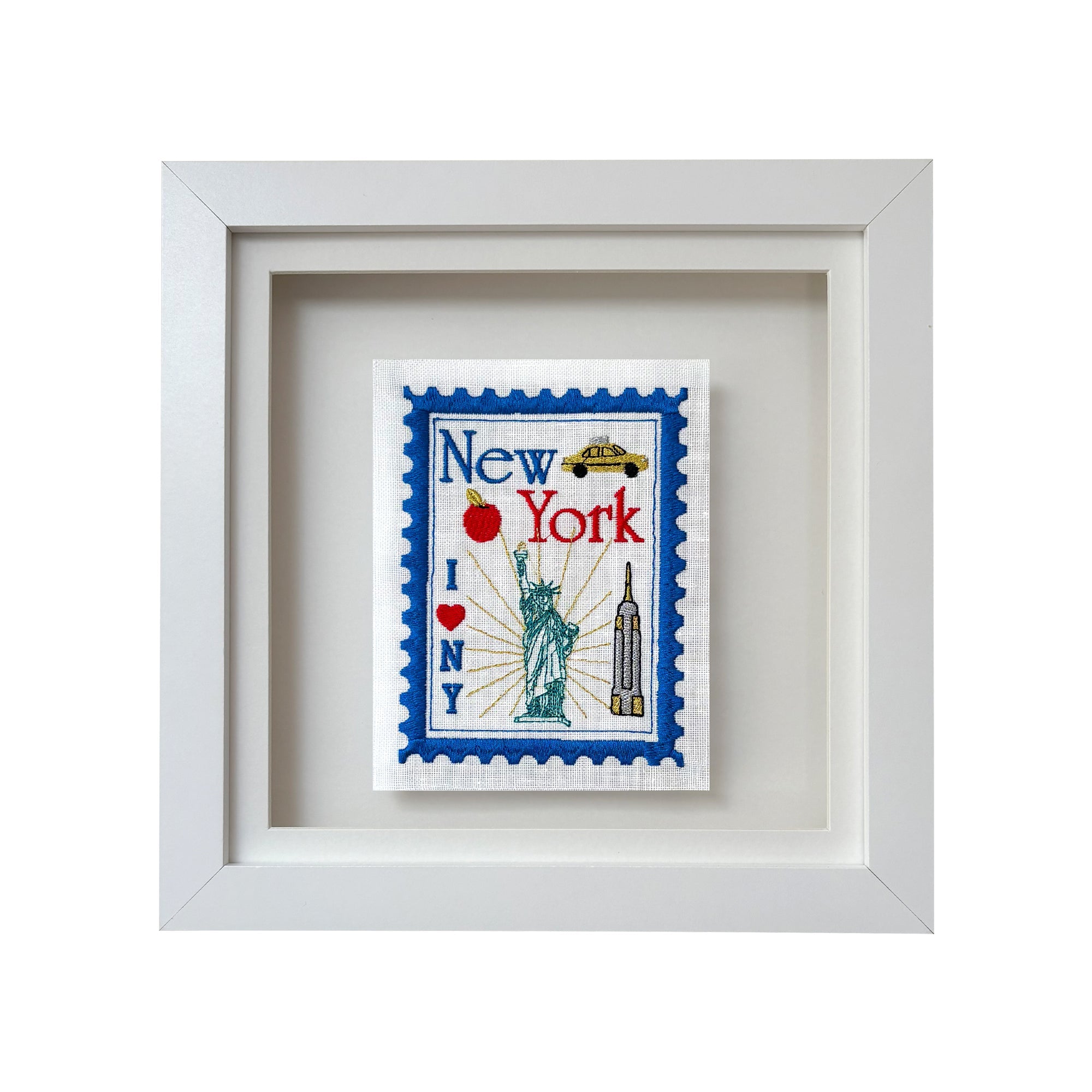 New York Embroidered Artwork Print