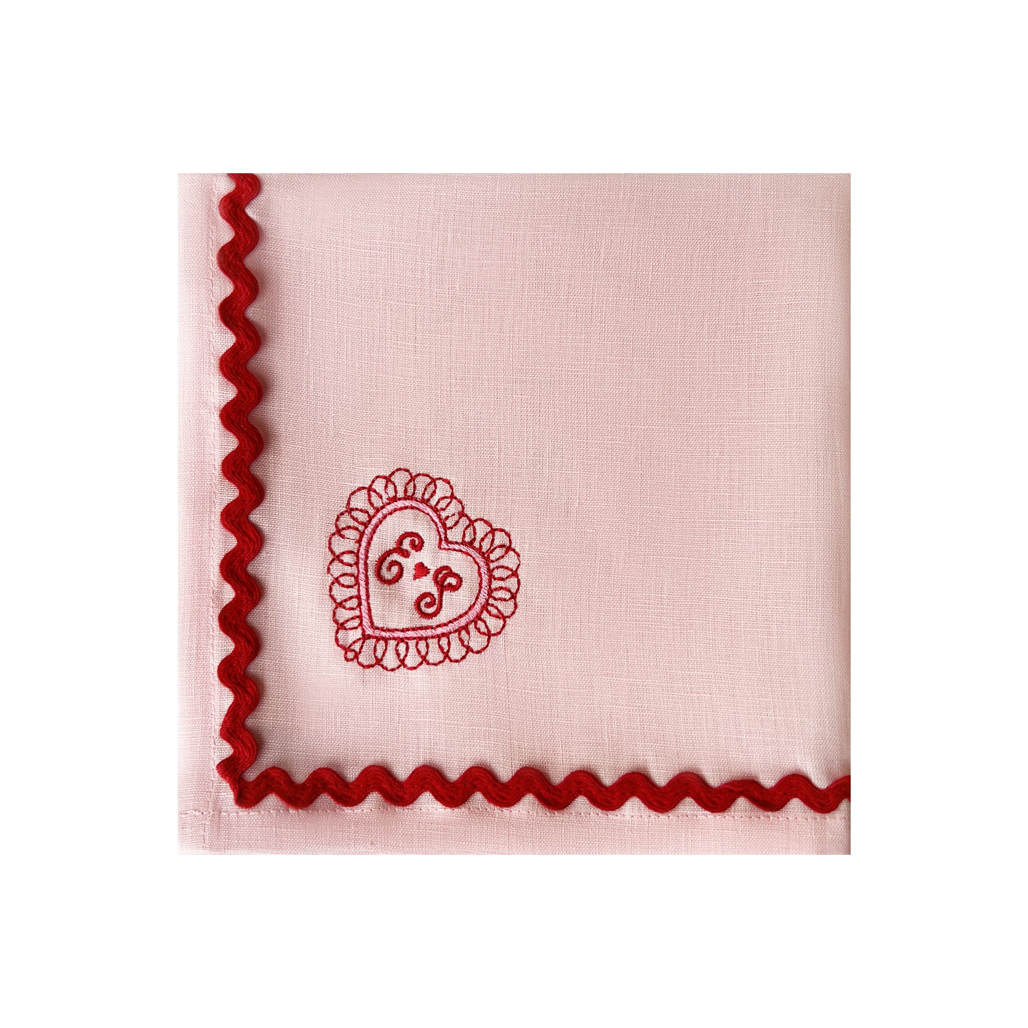 Love Heart Valentine Linen napkins - Set of 2