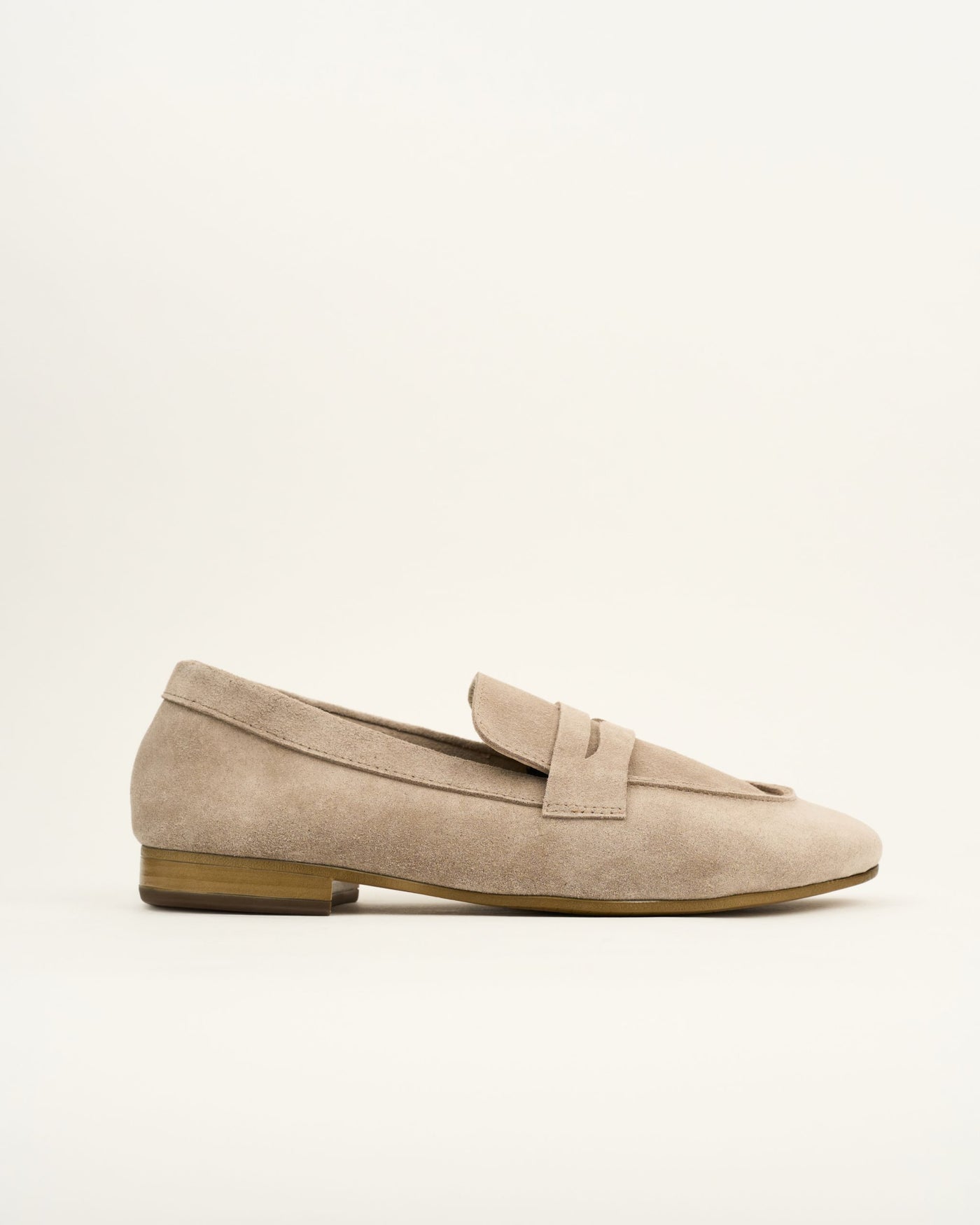 Dark beige suede loafers