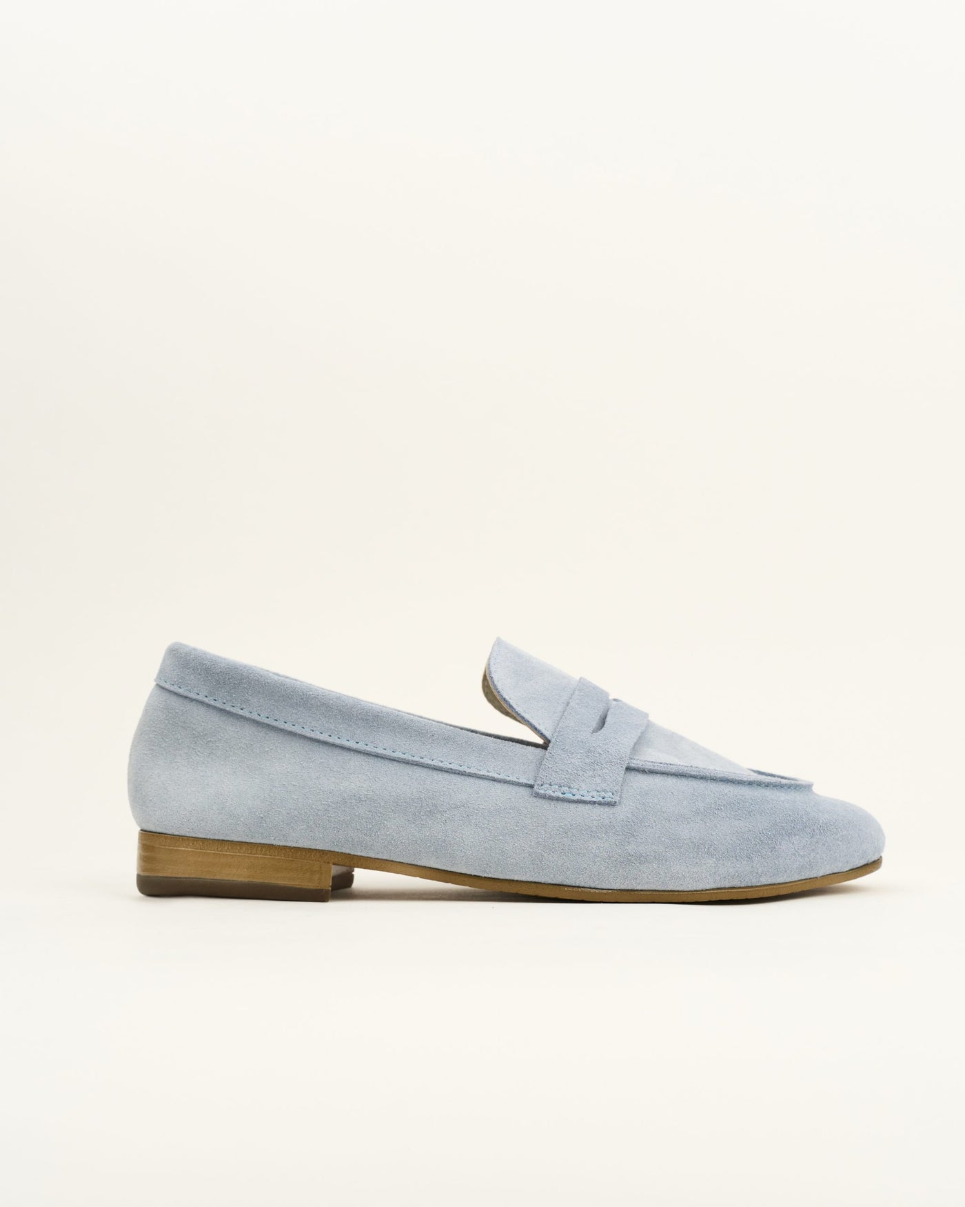 Soft powder blue loafers