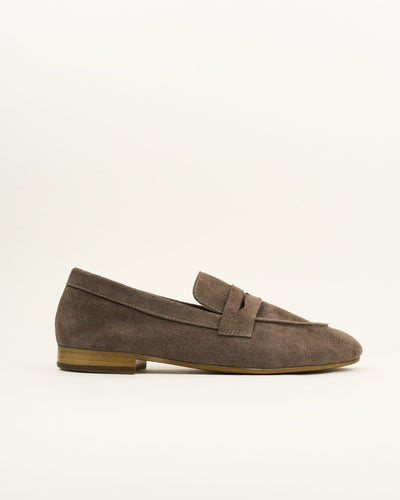 Mocha suede loafers