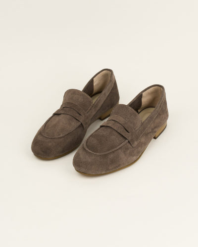 Mocha suede loafers
