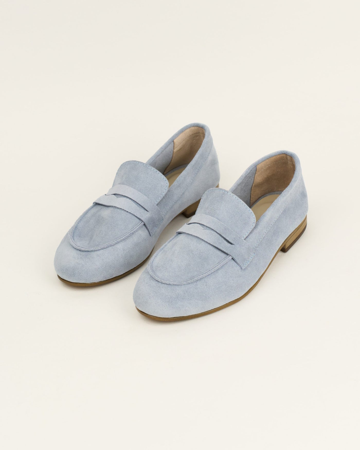 Soft powder blue loafers
