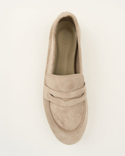Dark beige suede loafers