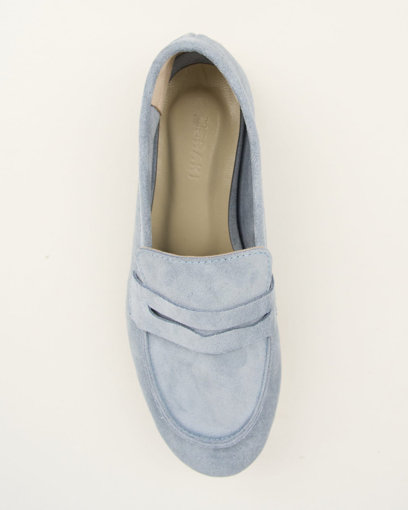 Soft powder blue loafers