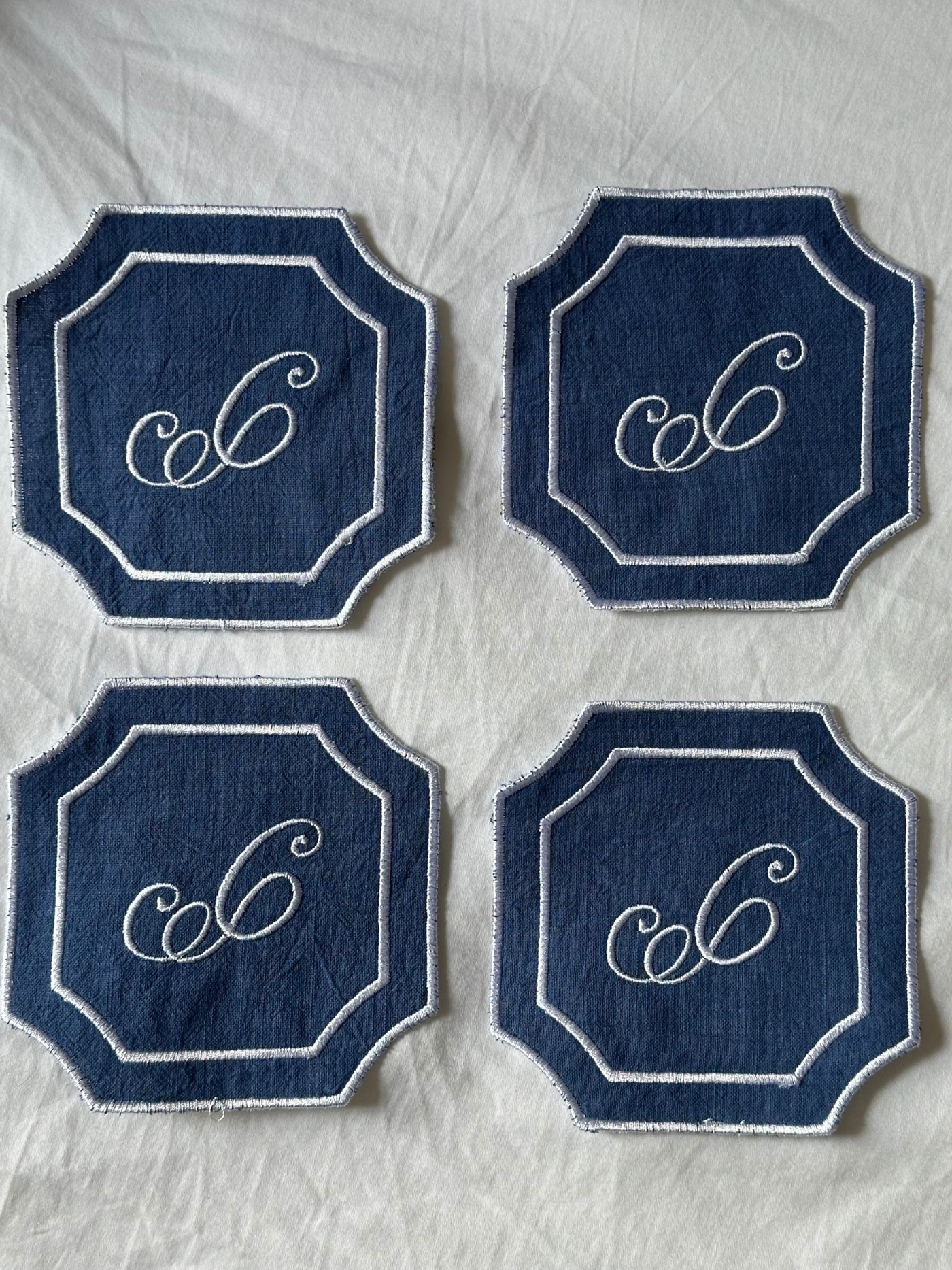 The Classic Monogram Cocktail Napkin Set