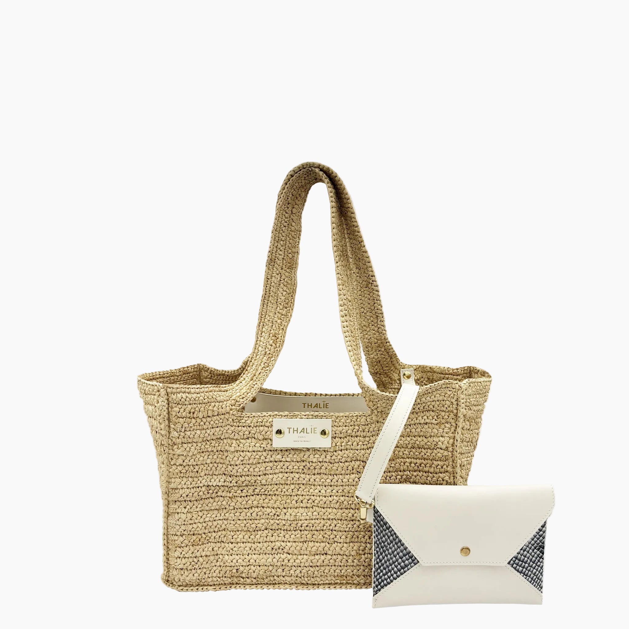 Celeste Small Tote | Ecru/Grey