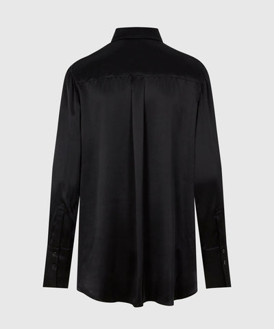 Black - Oversized Silk Shirt