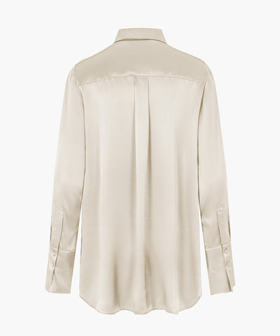 Ivory - Oversized Silk Shirt