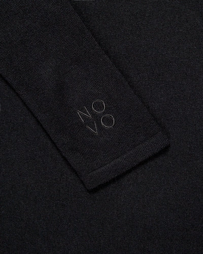 Embroided arm of Black Silk and Cashmere Bodysuit