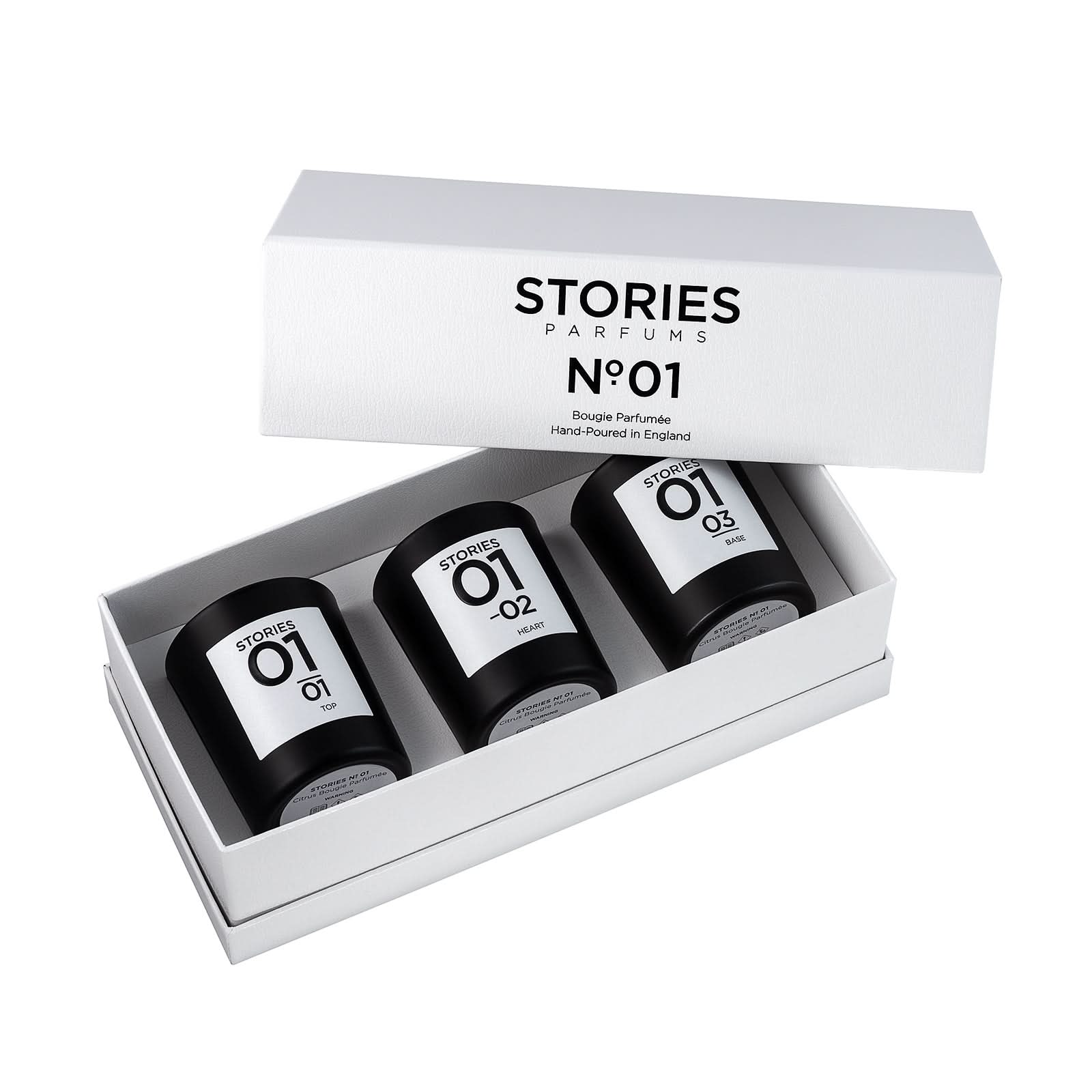 STORIES Parfums No.1 BOUGIE PARFUMÉE candles in the box
