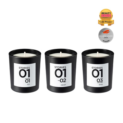 STORIES Nº.01 Bougie Parfumée Perfumed Candle Trio