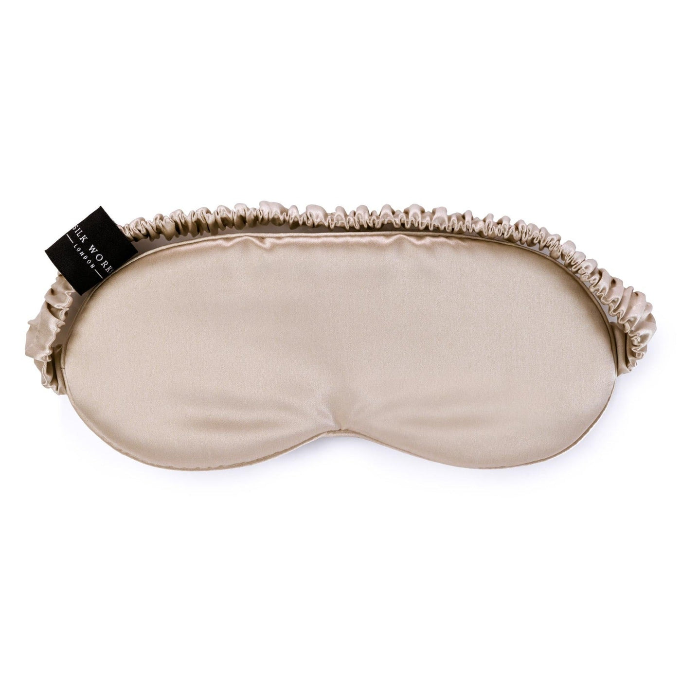 Neutral caramel silk eye mask