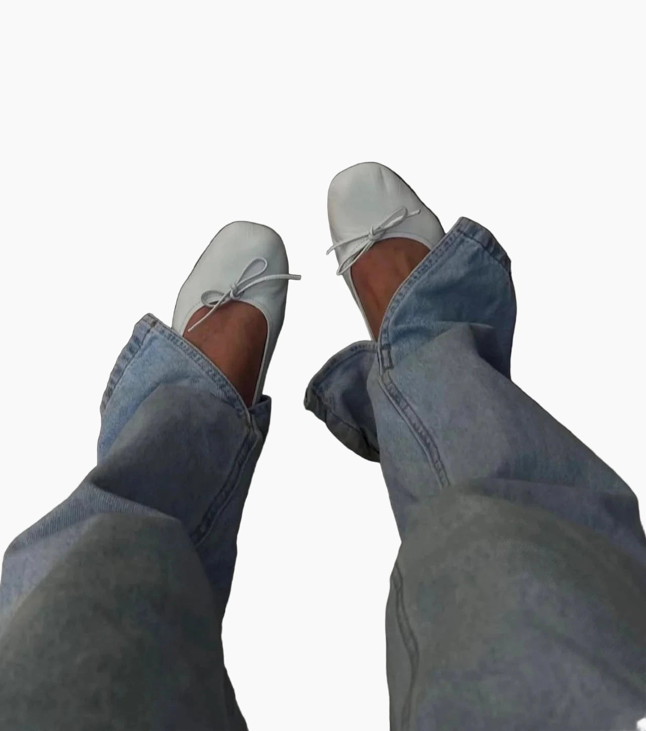 White Ballerina Flats