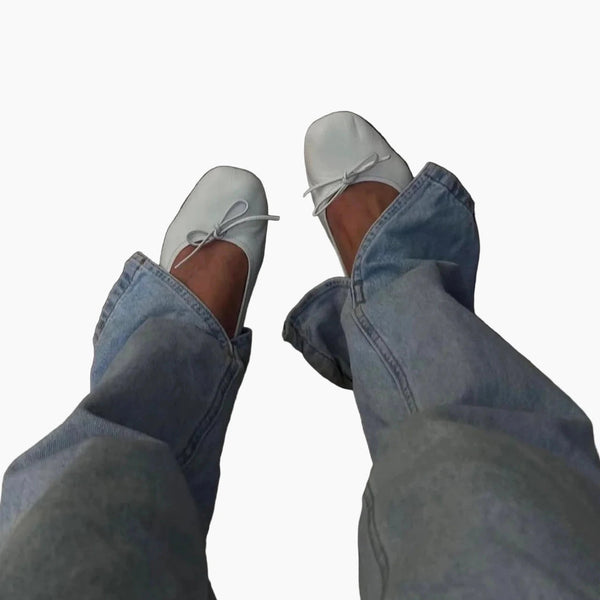 White Ballerina Flats