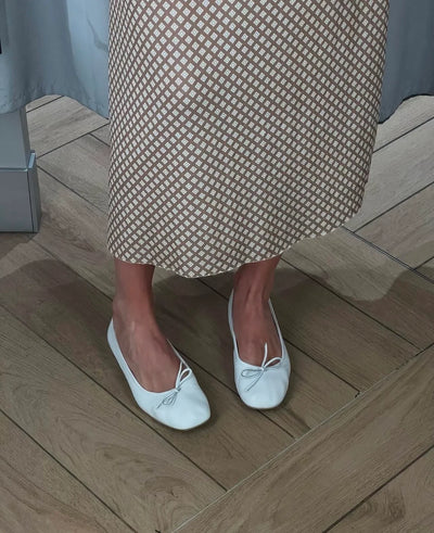 White Ballerina Flats