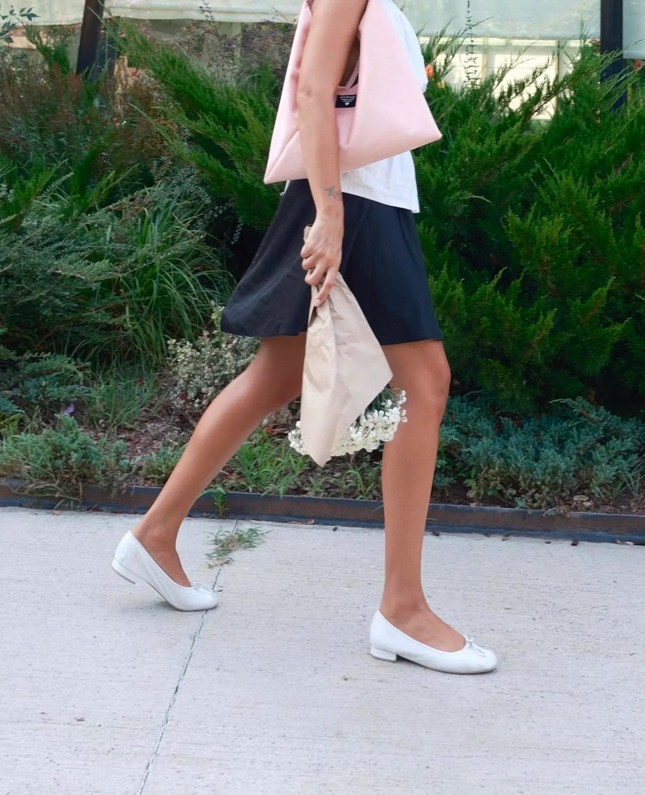 White Ballerina Flats