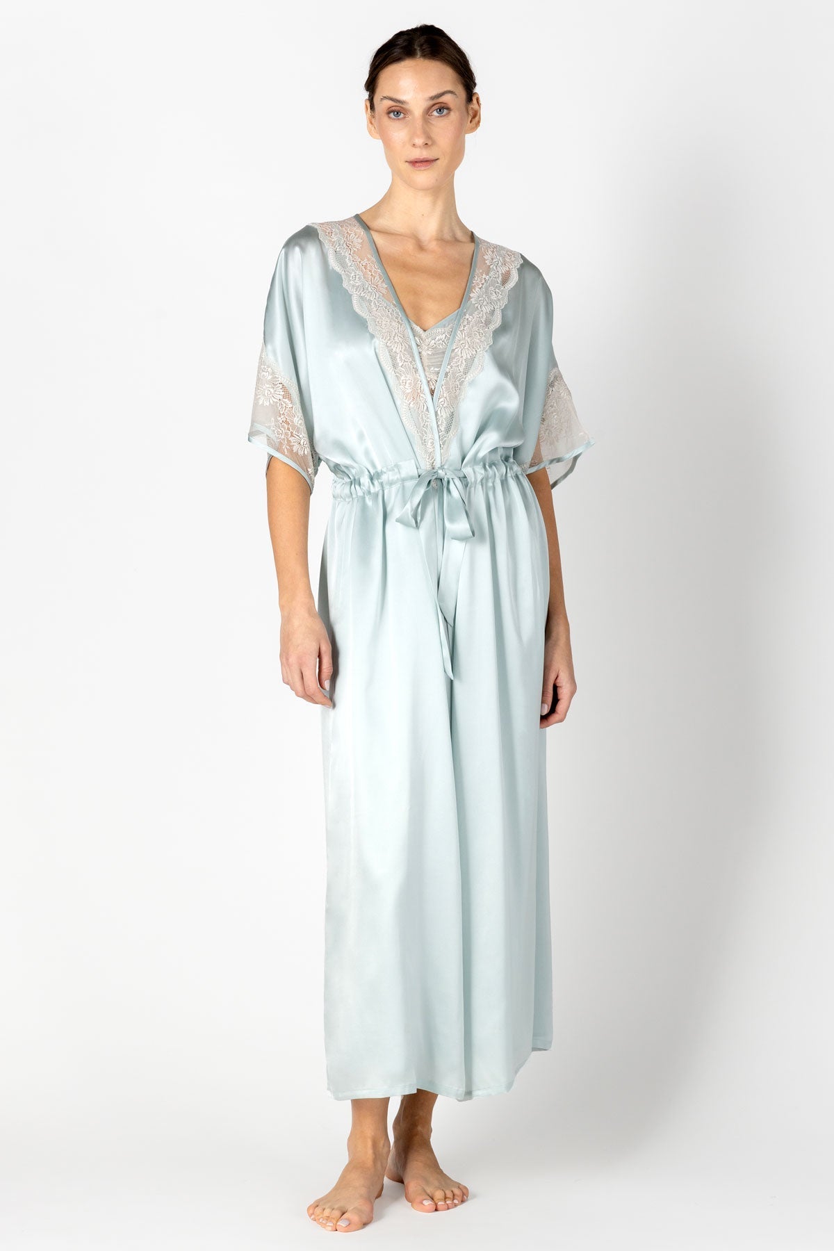 Agatha Nostalgia Hanky Long Silk Robe Long Robe NK iMODE 