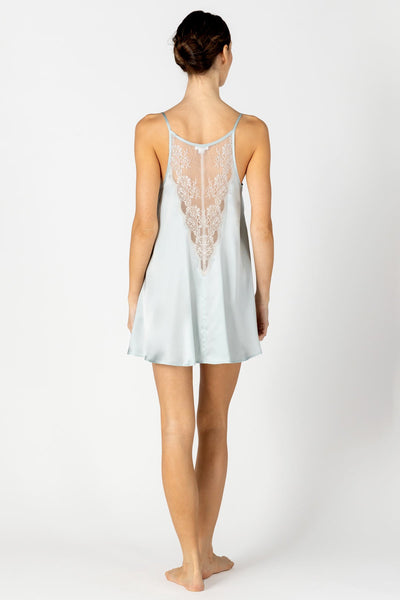 Agatha Nostalgia Swing Silk Babydoll Chemise NK iMODE Raindrops Blue XS