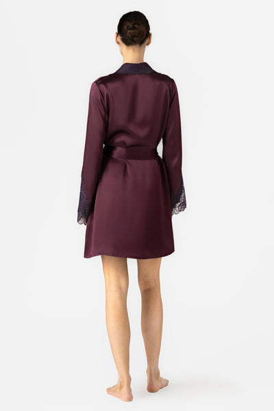 Arden Lush Shawl-collar Short Silk Robe Short Robe NK iMODE 