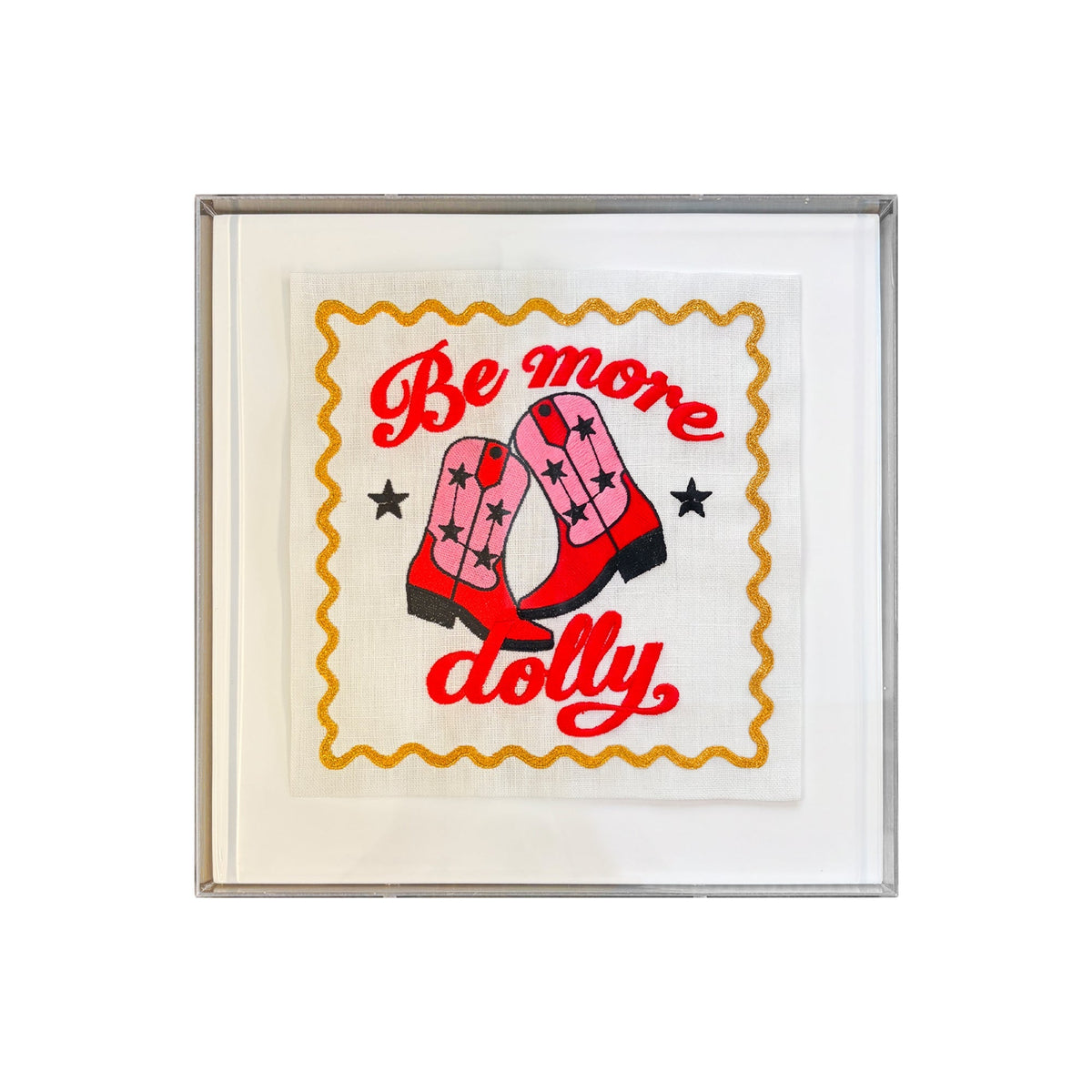 A square framed art print featuring a western-themed design with the text &